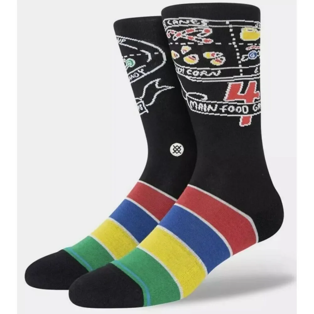 Stance Mens Elf Movie Four Food Groups Crew Socks Light Cushion Size Large Black